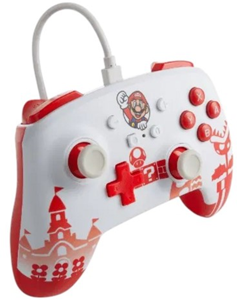 Kontroler PowerA Enhanced Nintendo Switch Mario Red/White (0617885025211) - obraz 3