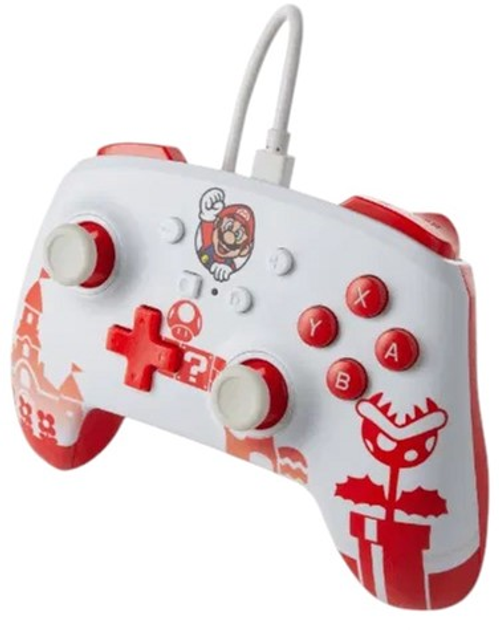 Kontroler PowerA Enhanced Nintendo Switch Mario Red/White (0617885025211) - obraz 4