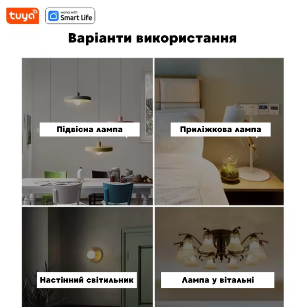 Розумна лампочка E27 LED Smart Bulb RGB Bluetooth різнокольорова смарт лампа 9 Вт з керуванням у додатку Tuya - зображення 6