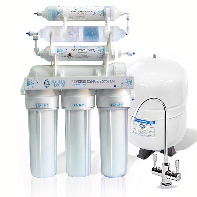 Фільтр зі зворотним осмосом AquaMarine RO-7 BIO-ACTIV (4 мінерали) bio - изображение 1