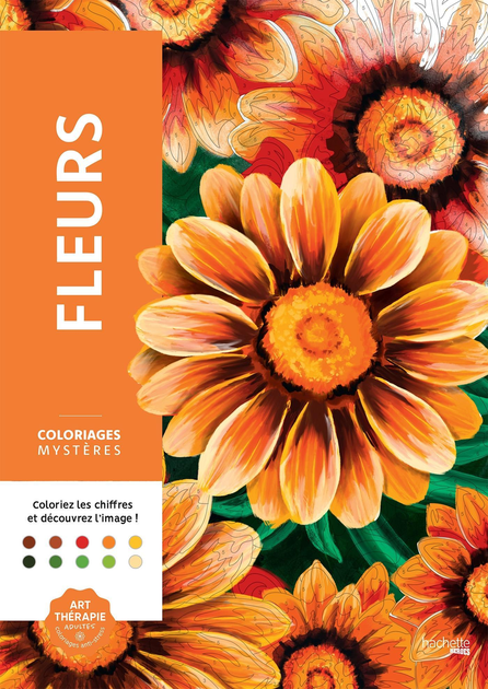 Раскраска Цветы Hachette антистресс по номерам | Coloriages mysteres Fleurs - Фото 1 Раскраска Цветы Hachette антистресс по номерам | Coloriages mysteres Fleurs - изображение 1