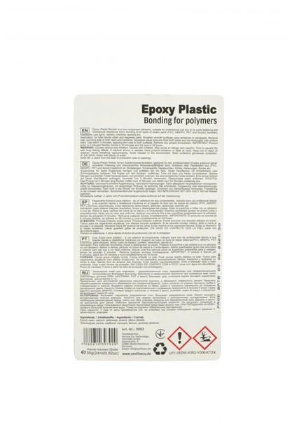 Клей для пластмаси двокомпонентний Senfineco Epoxy Plastic 30 г 7002 - Фото 2 Клей для пластмаси двокомпонентний Senfineco Epoxy Plastic 30 г 7002 - зображення 2