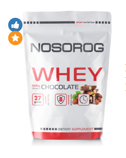 Протеин сывороточный Носорог / Nosorog Nutrition Whey protein 1 кг шоколад - изображение 2