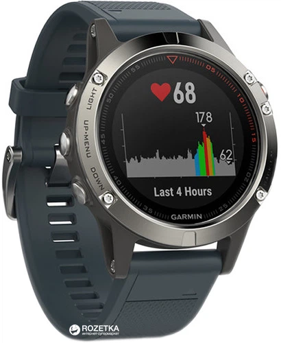 Спортивные часы Garmin Fenix 5 Silver with Granite Blue Band (010-01688-01) - Фото 3 Спортивные часы Garmin Fenix 5 Silver with Granite Blue Band (010-01688-01) - изображение 3