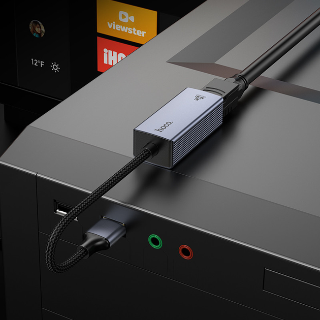 Интернет адаптер Hoco UA37 1000 Mbps (USB to RJ45) сетевая карта внешняя - изображение 8
