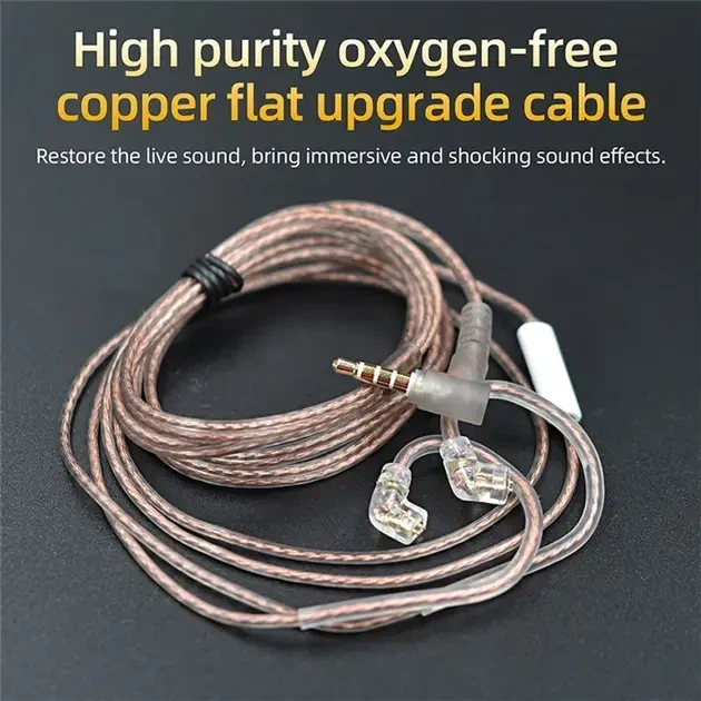 Кабель сменный для наушников KZ 3,5 мм c-pin с Микрофоном - изображение 4
