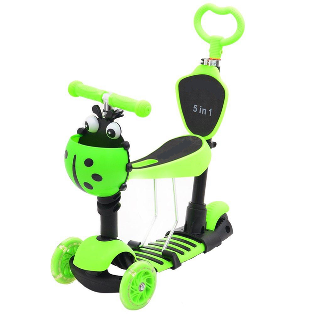 Триколісний самокат Scooter 5 в 1 зелений - зображення 2