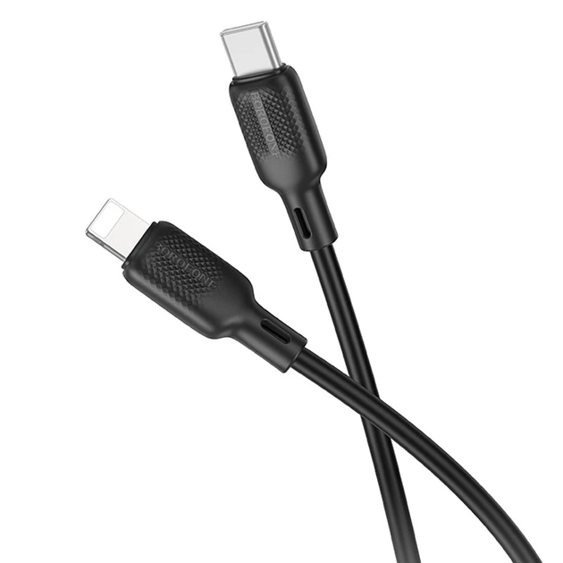 Міцний дата кабель Borofone BX113 Lenny Type-C to Lightning 27W (3m) Black - зображення 2