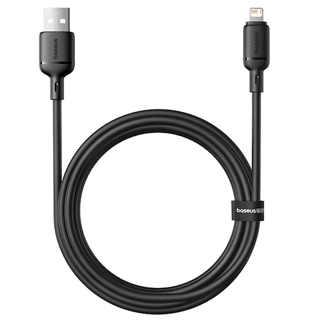 Дата кабель Baseus Silky Series OS Fast Charging USB to Lightning 2.4A (2m) (P1037770) Cluster Black - зображення 3