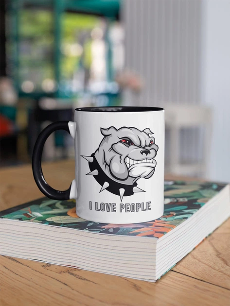 Чашка з малюнком "I Love People" на подарунок для друга, подруги керамічна 330 мл біла з чорною ручкою - Фото 3 Чашка з малюнком "I Love People" на подарунок для друга, подруги керамічна 330 мл біла з чорною ручкою - зображення 3