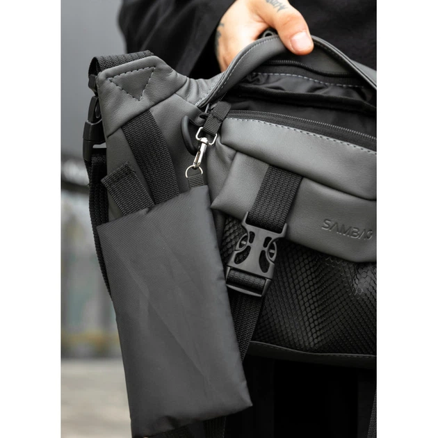 Велика чоловіча поясна сумка бананка Sambag DynamicDart графітова - изображение 8