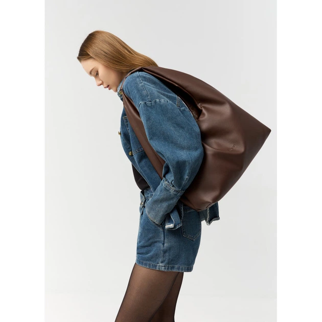 Жіноча сумка Sambag HOBO L шоколадна - Фото 8 Жіноча сумка Sambag HOBO L шоколадна - изображение 8