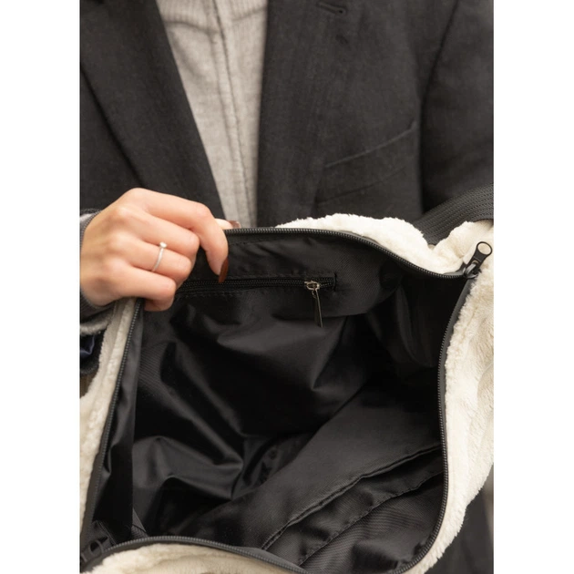 Жіноча сумка Sambag HOBO Bag-glove тканева молочна - изображение 9