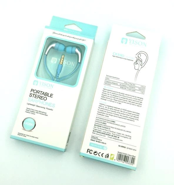 Дротові вакуумні навушники YISON CX330, 3.5mm, 1.2m, blue - Фото 4 Дротові вакуумні навушники YISON CX330, 3.5mm, 1.2m, blue - зображення 4