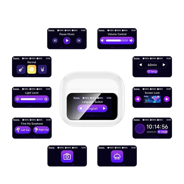 Беспроводные наушники HOCO EW81 Elegant true wireless touch screen BT headset, BT5.4, 30mAh, 300mAh, 4h, white - Фото 7 Беспроводные наушники HOCO EW81 Elegant true wireless touch screen BT headset, BT5.4, 30mAh, 300mAh, 4h, white - изображение 7