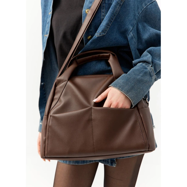 Жіноча спортивна сумка Sambag Vogue BQS шоколадна - Фото 3 Жіноча спортивна сумка Sambag Vogue BQS шоколадна - зображення 3