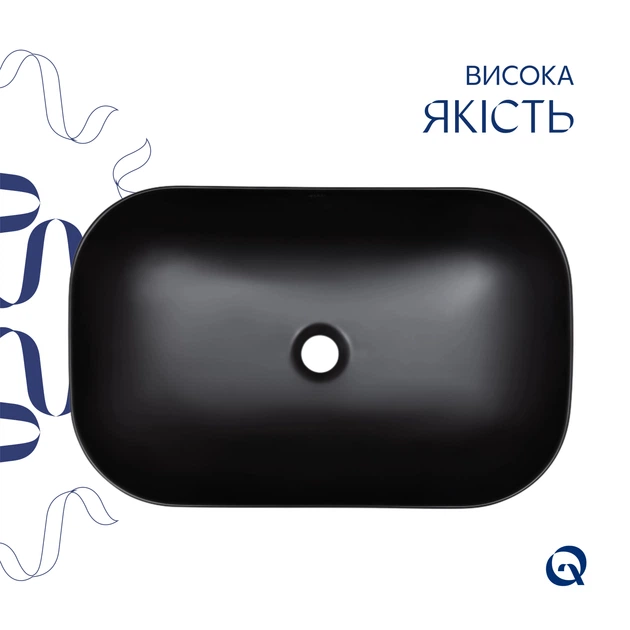 Раковина-чаша Qtap Robin 600x390x150 Matt black QT132143PMBMBN - Фото 4 Раковина-чаша Qtap Robin 600x390x150 Matt black QT132143PMBMBN - изображение 4