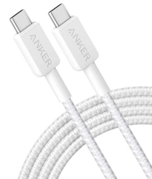 Кабель Anker 322 USB-C to USB-C - 0.9m Nylon White (6962732) - Фото 2 Кабель Anker 322 USB-C to USB-C - 0.9m Nylon White (6962732) - изображение 2