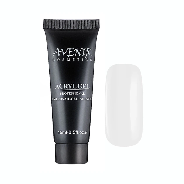 Акрил - гель для нігтів Avenir №013 Milk White 15 мл - Фото 1 Акрил - гель для нігтів Avenir №013 Milk White 15 мл - изображение 1