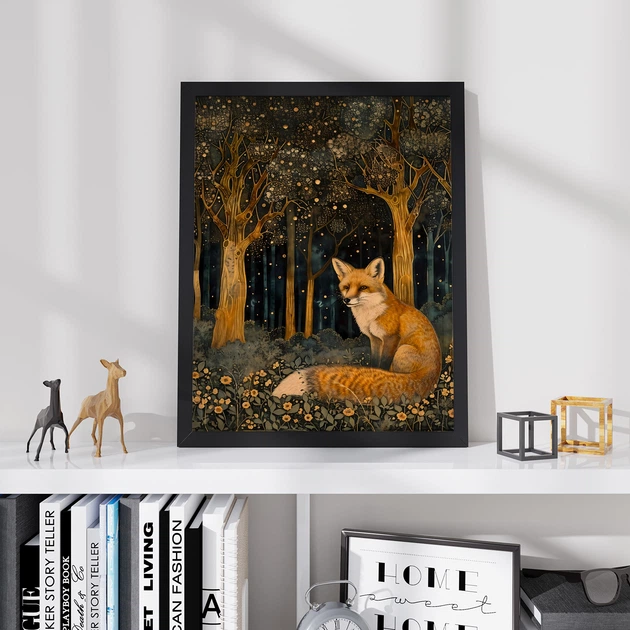 Постер Roomy "Fox and Night" Черная рамка с глянцевым стеклом A4 (29.7x21 cm) - изображение 3