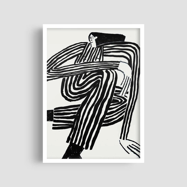 Постер Roomy "Striped Serenity" Чорна рамка з глянцевим склом A4 (29.7x21 cm) - Фото 6 Постер Roomy "Striped Serenity" Чорна рамка з глянцевим склом A4 (29.7x21 cm) - зображення 6