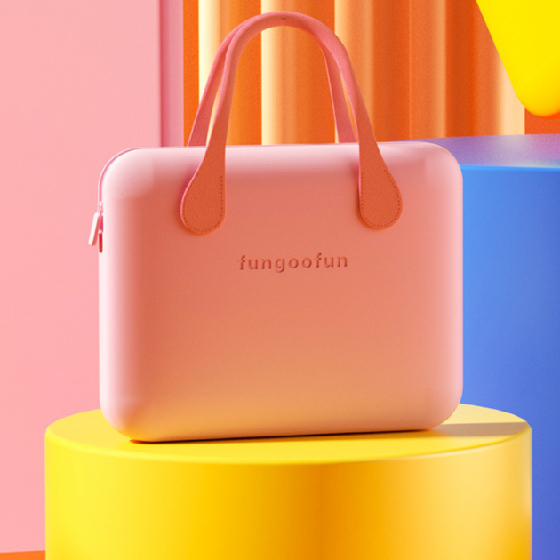 Сумка для ноутбука или планшета 14 дюймов Fungoofun, силиконовая, влагостойкая, противоударная,на молнии,розовый F515_14_pink - Фото 4 Сумка для ноутбука или планшета 14 дюймов Fungoofun, силиконовая, влагостойкая, противоударная,на молнии,розовый F515_14_pink - изображение 4