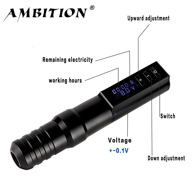 Бездротовий Тату набір Ambition Hunter з фарбою з розхідниками та кейсом Chayene Mast Ambition - зображення 4