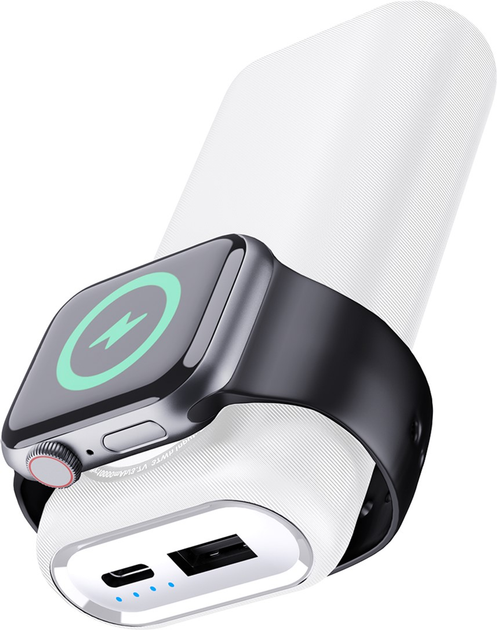 Powerbank Winner Group 10000 mAh z ładowaniem bezprzewodowym dla Apple Watch White (8591194124105) - obraz 3