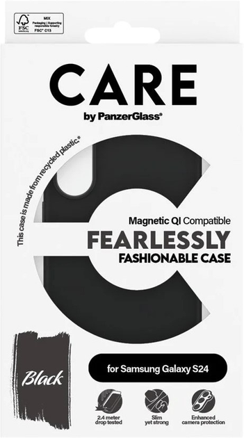 Etui CARE by PanzerGlass Fashionable Case with Magnetic Qi do Samsung Galaxy S24 Black (5715685012358) - obraz 4
