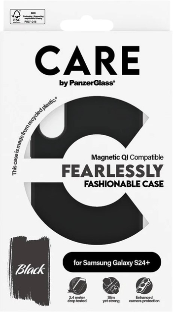 Etui CARE by PanzerGlass Fashionable Case with Magnetic Qi do Samsung Galaxy S24 Plus Black (5715685012365) - obraz 4