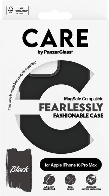 Панель CARE by PanzerGlass Fashionable Case with MagSafe для Apple iPhone 16 Pro Max Black (5715685004452) - зображення 4