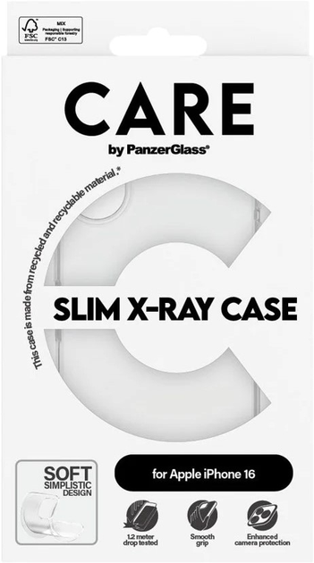 Etui CARE by PanzerGlass X-Ray Soft Basic do Apple iPhone 16 Transparent (5715685005800) - obraz 4