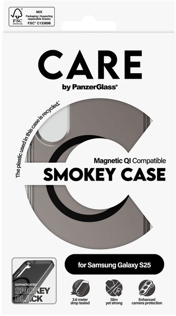 Панель CARE by PanzerGlass Flagship Case Urban Combat Smokey w. для Samsung Galaxy S25 Black (5715685016769) - зображення 4