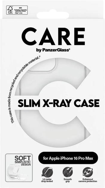 Панель CARE by PanzerGlass X-Ray Soft Basic для Apple iPhone 16 Pro Max Transparent (5715685005831) - зображення 4