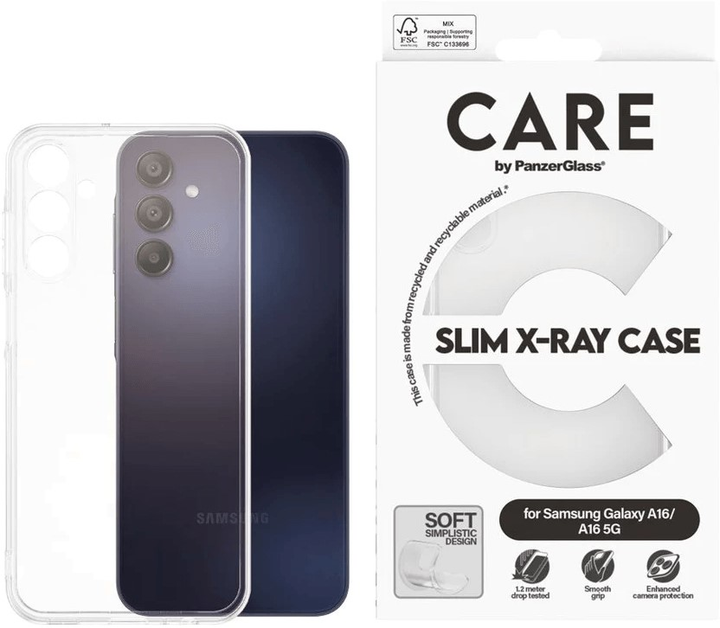 Панель CARE by PanzerGlass Feature Case Kickstand для Samsung Galaxy A16 Transparent (5715685014994) - зображення 3