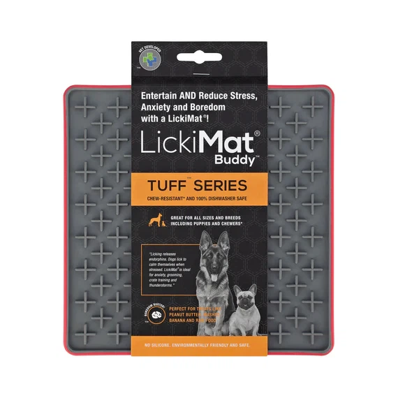 Килимок для ласощів для собак LickiMat Dog lick mat Buddy Tuff Red 20 см (9349785000326) - Фото 2 Килимок для ласощів для собак LickiMat Dog lick mat Buddy Tuff Red 20 см (9349785000326) - зображення 2