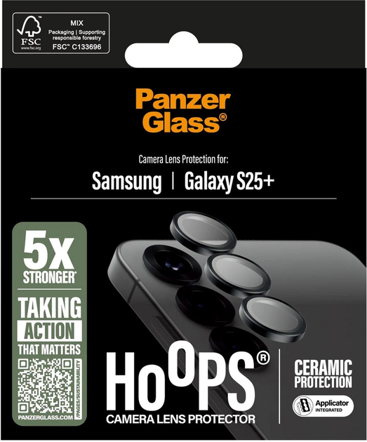 Szkło hartowane Panzer Glass Hoops Ceramic Lens Protector do Samsung Galaxy S25+ Black (5715685017094) - obraz 4