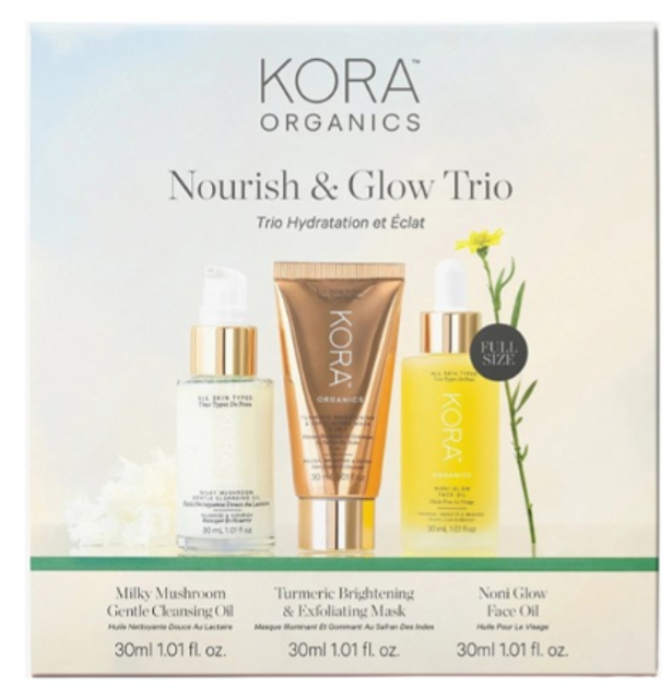 Набір для догляду за обличчям Kora Organics Nourish & Glow Trio Олія очищуюча Milky Mushroom 30 мл + Маска Turmeric освітлююча 2-в-1 30 мл + Олія для обличчя Noni Glow 30 мл (9342759006362/9342759006713) - зображення 4