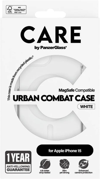 Панель CARE by PanzerGlass Flagship Case Urban Combat with MagSafe для Apple iPhone 15 Transparent (5715685005527) - зображення 4