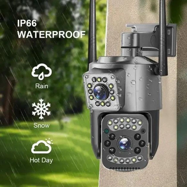 Уличная IP камера 4G/Wi-Fi с двумя линзами SC03 V380pro 4 Mп, Видеокамера с цифровым зумом и микрофоном - изображение 5