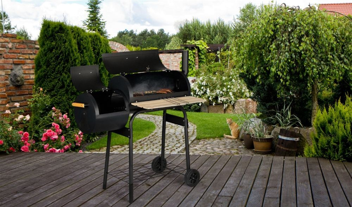 Duży grill ogrodowy ModernHome by Multistore 2 w 1 wędzarnia pokrywa + termometr (5903089067078) - obraz 7