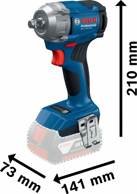 Акумуляторний безщітковий ударний гайковерт Bosch GDS 18V-350 solo (06019M5020) - зображення 4