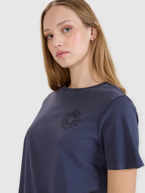 Футболка бавовняна жіноча 4F 4FWSS25TTSHF1988-22S XL Синя (5905700407294) - зображення 5