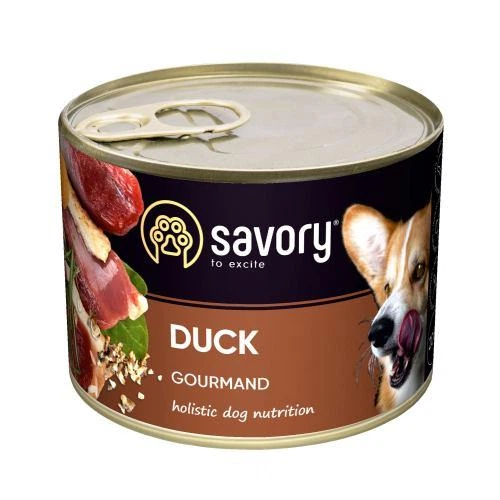 Влажный корм Savory для взрослых собак всех пород, с уткой, 200 г - Фото 1 Влажный корм Savory для взрослых собак всех пород, с уткой, 200 г - изображение 1