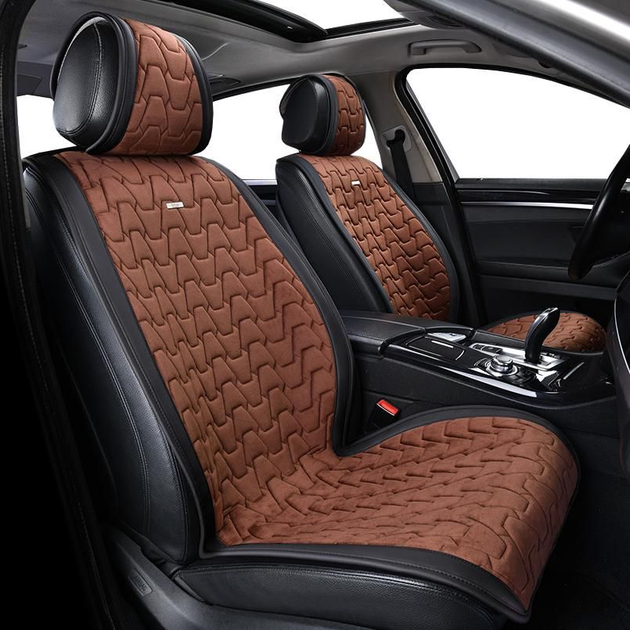 Преміум накидки захисні для передніх сидінь автомобіля BELTEX Chicago 2 шт Коричневі - Фото 1 Преміум накидки захисні для передніх сидінь автомобіля BELTEX Chicago 2 шт Коричневі - зображення 1