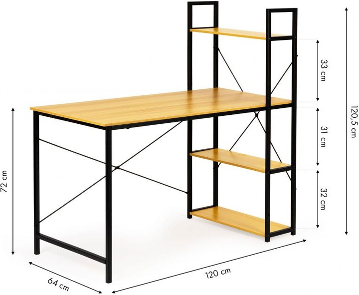 Biurko komputerowe ModernHome by Multistore regał z półkami (PJJCT0002-302) - obraz 7