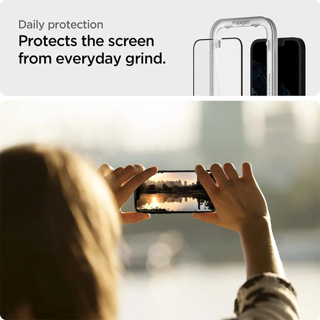 Защитное стекло Spigen для iPhone 14 / 13 / 13 Pro - Glas.tR AlignMaster (2 шт), Black (AGL03387) - изображение 7