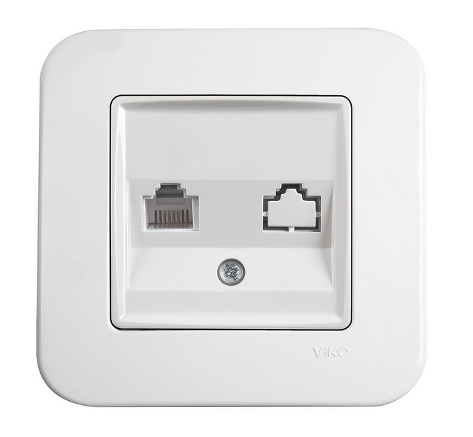 Розетка компьютерная одинарная RJ45 Cat5e VIKO Rollina Белая (90420032 ...
