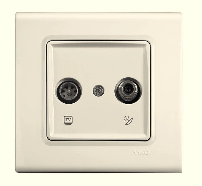 Розетка ТВ / SAT проходная 11дБ VIKO Linnera Крем (90401087) – низкие ...