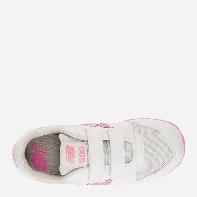 Sneakersy dziecięce dla dziewczynki na rzepy New Balance 500 PV500QP1 31 (13US) Białe (196432580200) - obraz 4